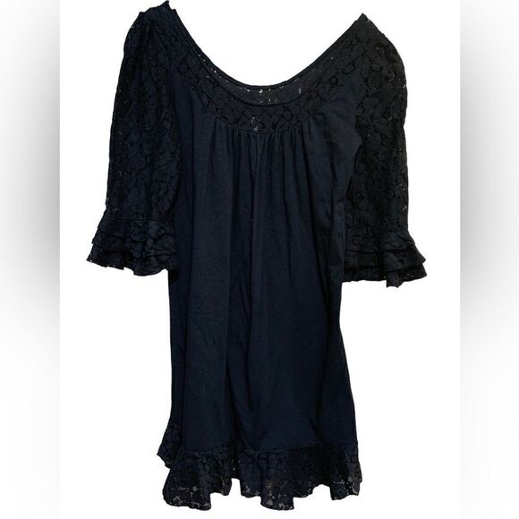 MODA INTERNATIONAL Lace Trim Dress XS Black - Picture 4 of 8
